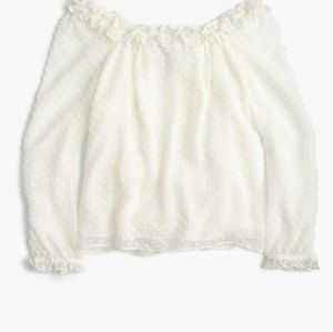 J.Crew Clip Dot Ruffled Blouse NWT